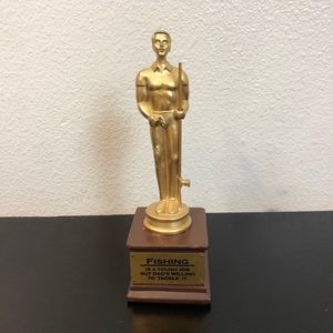 Dad Fathers Day Gold Fishing Trophy Funny Gift